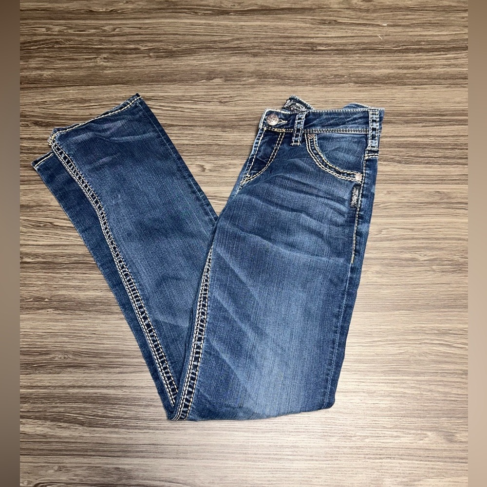 Silver Suki High Straight Jeans Size 27 W27 L34